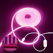 Resim DC5V Esnek Neon Işık Sevimli Pembe USB Neon İp Lambası Özellikle Ev Dekorasyonu, Balkon Dekorasyonu, Araba Dekorasyonu, Çiçek ve Bitki Dekorasyonu için Uygun, Kendi Stilinizde Ayarlanabilir 