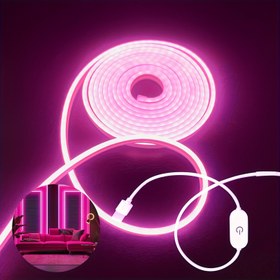 Resim DC5V Esnek Neon Işık Sevimli Pembe USB Neon İp Lambası Özellikle Ev Dekorasyonu, Balkon Dekorasyonu, Araba Dekorasyonu, Çiçek ve Bitki Dekorasyonu için Uygun, Kendi Stilinizde Ayarlanabilir 