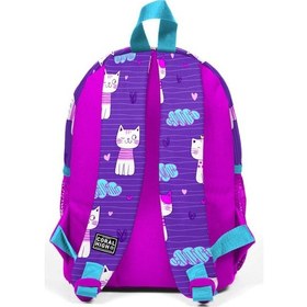 Resim Coral High Sırt Çantası Mor Pembe Kedi Desenli İki Bölmeli 23328 