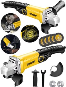 Resim Dragro Alman DRG-4200 W Devir Ayarlı Çift Metal Dişli Şanzuman Demir Metal Kesme Taşlama Makinesi 125 MM S5 