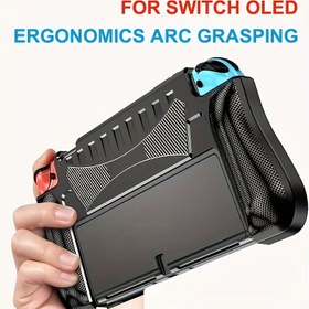 Resim GREFAY TPU Koruyucu Kılıf Nintendo Switch-OLED için, Darbeye ve Çizilmeye Dayanıklı, Ergonomik Kavrama, Dock Uyumlu Yumuşak Kapak 