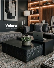 Resim Nora Orta Sehpa - Siyah Taş & Siyah Ahşap Siyah 