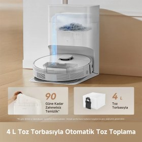 Resim Dreame L40 Plus Robot Süpürge Beyaz, 13.000PA Emiş Gücü 