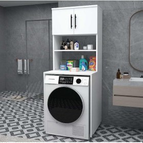 Resim Reyo Home Enda Çamaşır Makinesi Dolabı 3 Raflı Banyo Dolabı Beyaz 