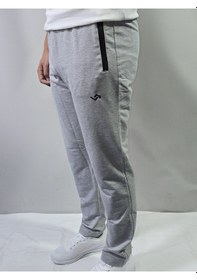 Resim Jump Erkek Pamuklu Slim Fit Düz Paça Eşofman Altı Melanj Gri 