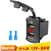 Resim Marin Tip Voltmetreli 2li Usb 12-24v - 5v/4,2a Usb Araç Şarj Söketi 