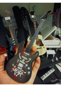 Resim Slayer Rock Müzik Grubu Elektro Gitar El Yapımı Ahşap Minyatür He 