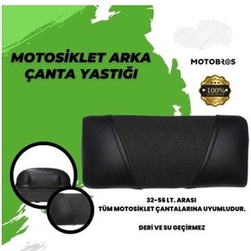 Resim Motobros Motosiklet Çanta Sırt Dayama Siyah Deri (Universal) Ultra Konfor 