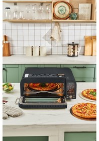 Resim Karaca Multicrust Artisan Retro Pizza Makinesi & Airfryer 