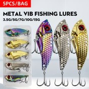 Resim 5 adet/kutu Karışık Renkler Metal VIB Yem Balıkçılık Kaşığı Crankbait Swimbaits Sert Bıçak Yemleri Bas Walleye Trout Balıkçılık Yemleri 