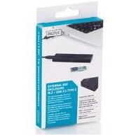 Resim DA-71115 Harici M.2 SATA SSD Kutusu, Bağlantı arayüzü USB 3.1 Tip C, alüminyum gövde, siyah renk, çip takımı EP9461E 