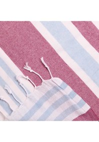Resim Soft Stripe Peştamal - Mor / Mavi - 90x160 Cm Renkli 