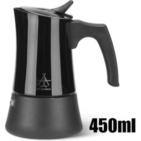 Resim Alocs Taşınabilir Mocha Pot 450 ml 9 Cup Siyah 