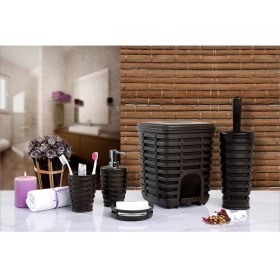 Resim Primanova Palm 5'li Banyo Seti Kahverengi 