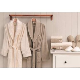 Resim Özdilek Wedding Aile Bornoz Seti Krem-Taş 3447 Krem 