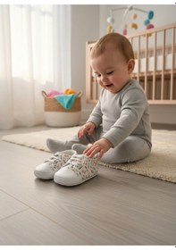 Resim Balbeybi Bebek Klasik Müzik Notalı Ayakkabı Kaydırmaz Taban İlk Adım Ortapedik Yumuşak Taban Günlük Çok Renkli 
