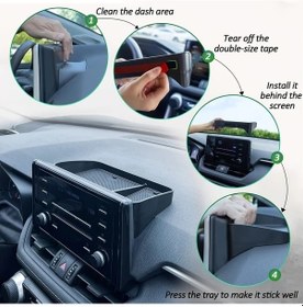 Resim Xuweiwei Araç Konsolu Saklama Tepsisi - Siyah Pvc Kaymaz Tabanlı Para Anahtar Cep Telefonu Organizeri 