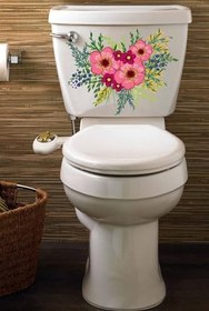 Resim Kır Çiçekleri Klozet Sticker Dekoratif Banyo Sticker 