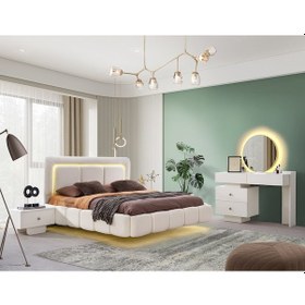 Resim Barcelona Mdf Bazalı Ledli Yatak Odası Takımı 