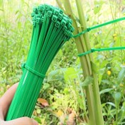 Resim Bağcılık ve Peyzaj için 100 Adet Ağır Hizmet Tipi Kendinden Kilitli Yeşil Plastik Bağlama Lastikleri - Çok Amaçlı Dış Mekan Kullanımı, Bitkilere, Kablolara, Dış Mekan Araçlarına Dayanıklı Hava Koşullarına Dirençli Bağlantı Elemanları, Dış Mekan Bitki Bağlamaları, Kendiliğinden Kilitleme Mekanizması, Güvenilir Sabitleme 