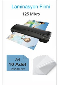 Resim Laminasyon Filmi Parlak A4 10 Lu 1 Paket 125 Mikron Laminasyon K 