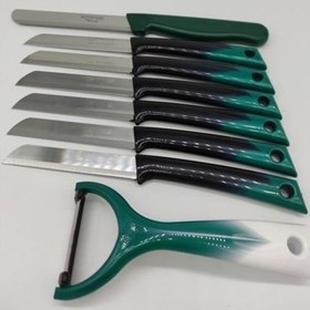 Resim Solingen Siyah-Yeşil 8 Parça Mutfak Seti 