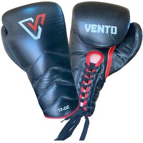 Resim Vento Reaper Bağcıklı Hakiki Deri Boks Ve Kick Boks Eldiveni Siyah Siyah 