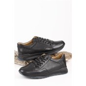 Resim Gön Hakiki Deri Yuvarlak Burun Bağcıklı Günlük Erkek Sneaker 01934 