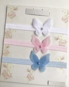 Resim cici bandana Kız Bebek Çocuk Kelebek Model Saç Bandı Set 3 Lü 