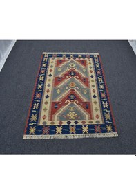 Resim Zehra Abla Halı El Dokuma Basamaklı Balıkesir Benzersiz Yörük Yün Kilim 6367 