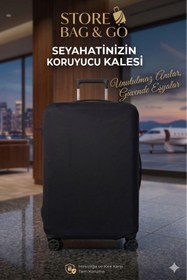 Resim Bag & Go Store Valiz Koruyucu Kılıf Esnek Likralı Bavul Kılıfı Çizilmelere Karşı Koruma 