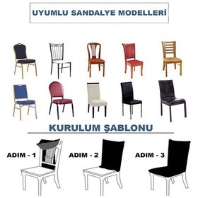 Resim Spandex Mikro Petek Kumaş Likralı Lastikli Tüylenmez 6'lı Sandalye Kılıfı Esnek Sandalye Örtüsü - Bordo 