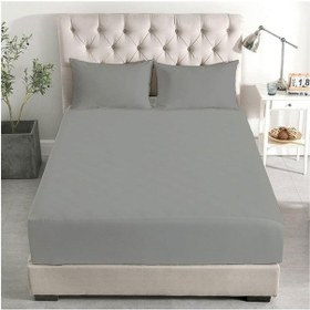 Resim Çift Kişilik Lastikli Kumaş Çarşaf Gri 160x200 