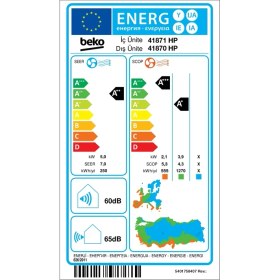Resim Beko 41870 Hp 18000 Btu A++ Duvar Tipi Klima 