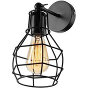 Resim Riolight Retro2,rustik,vintage Siyah Kafes 1xe27 Duylu Metal Duva Siyah 