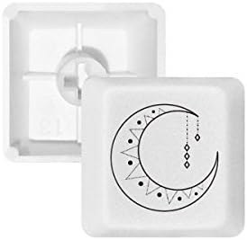 Resim DIYthinker Ay Yıldızı Sembolü Totem Şekli PBT Mekanik Klavye için Anahtar Kapakları Beyaz OEM İşaretsiz Baskı 