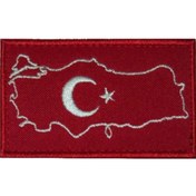 Resim SİNGLE SWORD Türkiye Haritası Bayraklı Arması, Patch, Peç Cırtlı Model 1 
