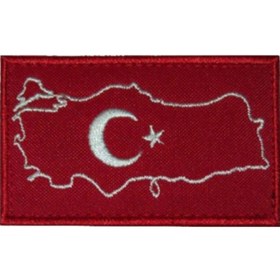 Resim SİNGLE SWORD Türkiye Haritası Bayraklı Arması, Patch, Peç Cırtlı Model 1 