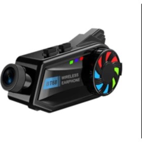 Resim BT68 Motosiklet Kask Bluetooth Kulaklık 1080P Kamera Ses Kontrolü Video Kayıt Özellikli Intercom 
