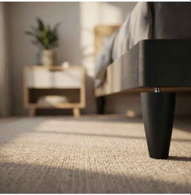 Resim İmt Aksesuar Armut Mobilya Ayağı 8 Adet 12 Cm Siyah Robot Süpürgeye Uyumlu Koltuk Kanepe Baza Ayağı Seti Siyah 