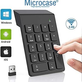 Resim Microcase Kablosuz 18 Tuşlu Mini Numerik Klavye - Siyah AL2698 