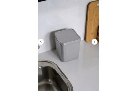 Resim Sas Haus Lines Çöp Kovası Mutfak Banyo Tezgah Üstü Taşıma Kulplu Çöp Kovası 5 Llitre Gri 3068 