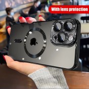 Resim Yüksek Kaliteli Elektro Kaplama Manyetik Emişli Telefon Kılıfı Uyumluluk, Kablosuz Şarj, Darbeye Dayanıklı Koruma ve iPhone için Şeffaf TPU Malzeme ile - Lens Filmi Koruyucu Dahil 