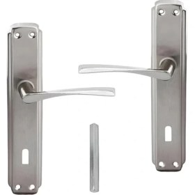 Resim Hakay Nikel Inox Oda Kapı Kolu - Sağa Sola Uygun, Iç Dış Kullanım 