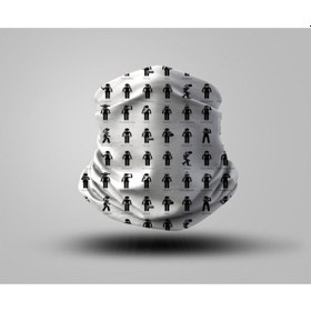 Resim Beyaz Desenli Bandana Siyah 