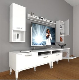 Resim Decoraktiv Eko 5200da Mdf Silver Tv Ünitesi Tv Sehpası - Parlak Beyaz 