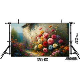 Resim Venspor Göz Alıcı Bahar Çiçekleri Desenli 200x150cm Fon Duvar Örtüsü Arkaplan 