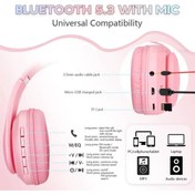 Resim Kensa Toygo Kedi Kulaklık 5.0 Akıllı Rgb Led Detaylı Bluetooth Kablosuz Kulaklık Oyuncu Yeni 
