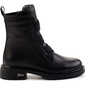 Resim Siyah Hakiki Deri Kadın Bot & Bootie K02724202003 Siyah 