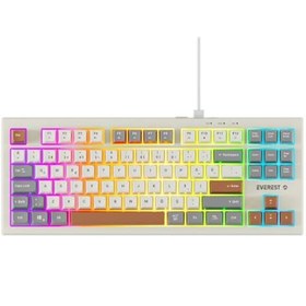 Resim Everest KB-98 SILENT TKL Gri-Gri Mavi-Kahve Rainbow Q Membrane Klavye 